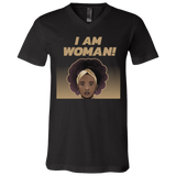 "I Am Woman" Unisex Jersey SS V-Neck T-Shirt