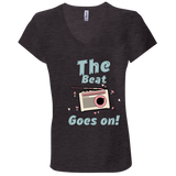 "The Beat Goes On" Ladies Jersey V-Neck T-Shirt