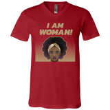 "I Am Woman" Unisex Jersey SS V-Neck T-Shirt