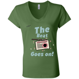 "The Beat Goes On" Ladies Jersey V-Neck T-Shirt