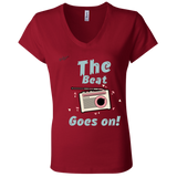 "The Beat Goes On" Ladies Jersey V-Neck T-Shirt