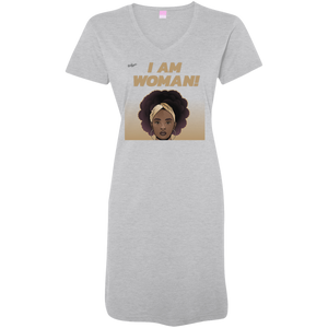 "I Am Woman" Ladies' V-Neck Fine Jersey Cover-Up